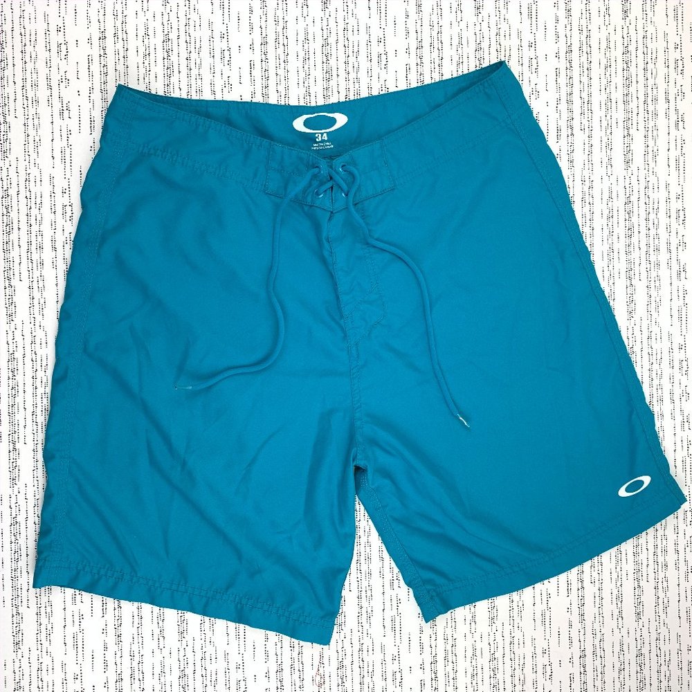 Men's Oakley Teal Blue Board Shorts Swim Trunks